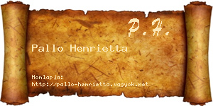Pallo Henrietta névjegykártya